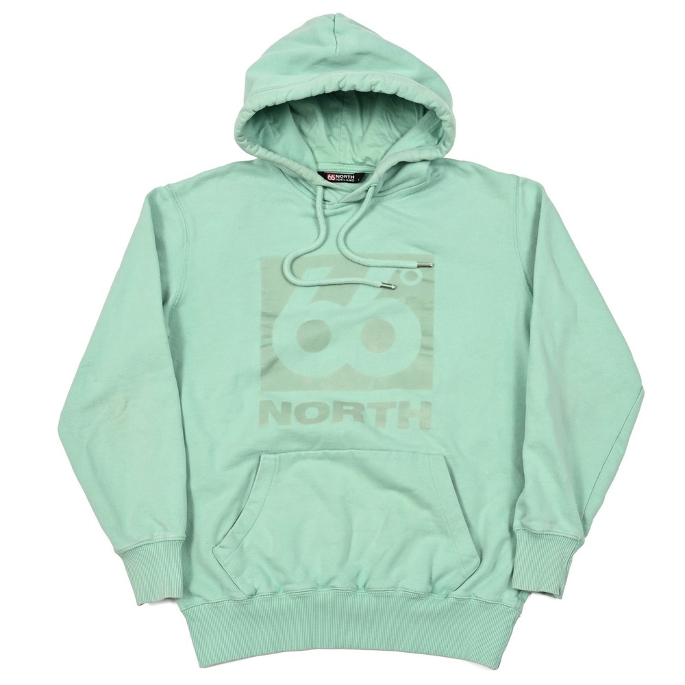 66 Degrees North Iceland Big Box Logo Hoodie Pullover Sweatshirt Mens Small